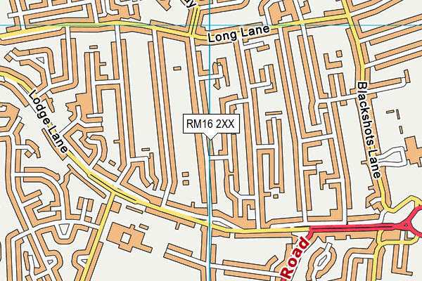 RM16 2XX map - OS VectorMap District (Ordnance Survey)