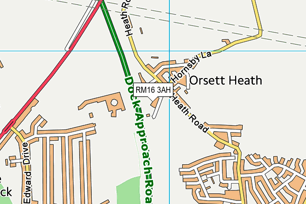 RM16 3AH map - OS VectorMap District (Ordnance Survey)