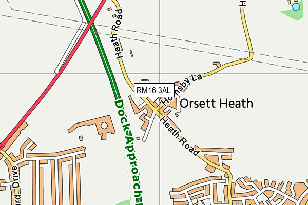 RM16 3AL map - OS VectorMap District (Ordnance Survey)