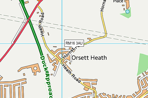 RM16 3AU map - OS VectorMap District (Ordnance Survey)