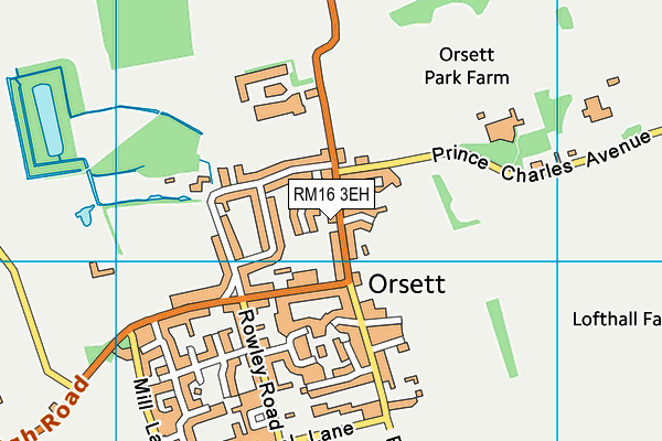 RM16 3EH map - OS VectorMap District (Ordnance Survey)