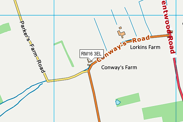 RM16 3EL map - OS VectorMap District (Ordnance Survey)