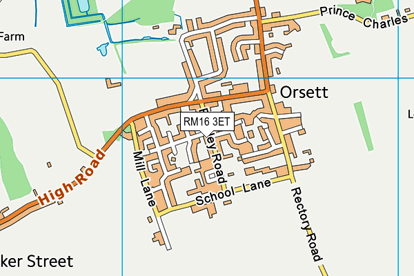 RM16 3ET map - OS VectorMap District (Ordnance Survey)