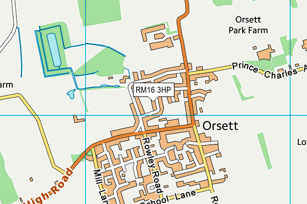 RM16 3HP map - OS VectorMap District (Ordnance Survey)