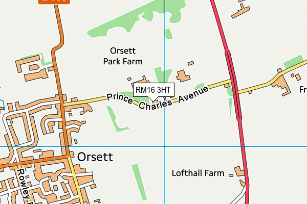 RM16 3HT map - OS VectorMap District (Ordnance Survey)