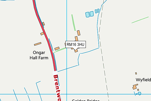 RM16 3HU map - OS VectorMap District (Ordnance Survey)