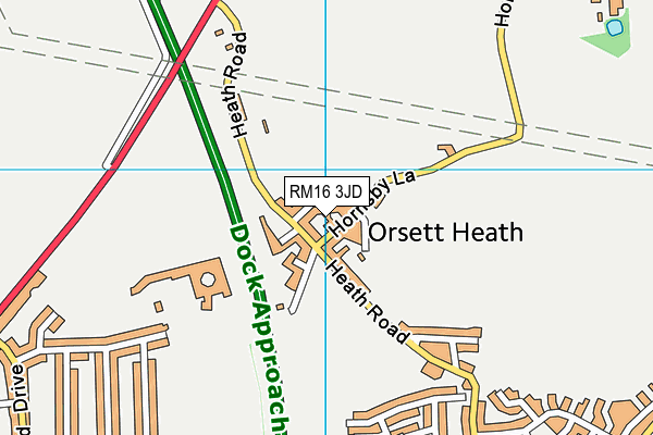 RM16 3JD map - OS VectorMap District (Ordnance Survey)