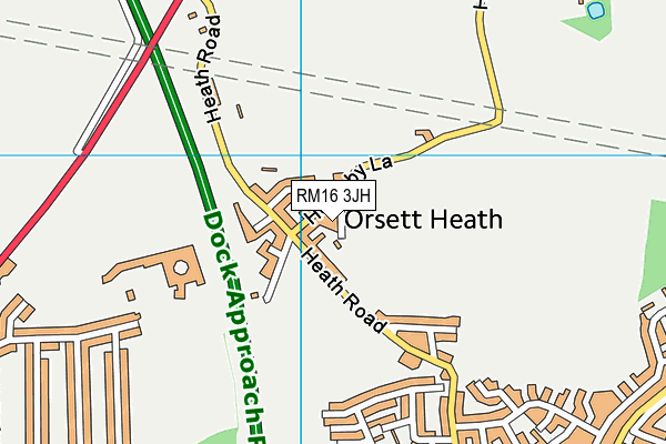 RM16 3JH map - OS VectorMap District (Ordnance Survey)