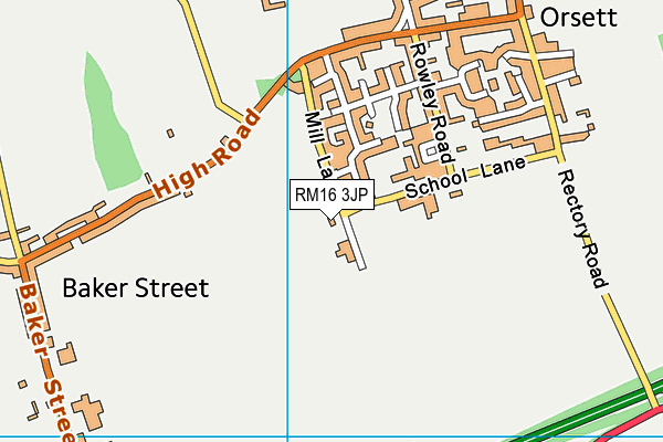 RM16 3JP map - OS VectorMap District (Ordnance Survey)