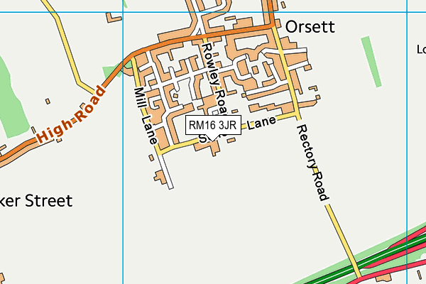 RM16 3JR map - OS VectorMap District (Ordnance Survey)