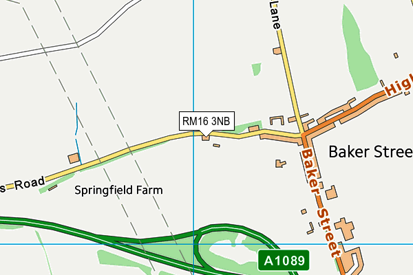 RM16 3NB map - OS VectorMap District (Ordnance Survey)