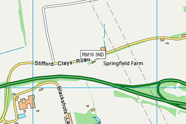 RM16 3ND map - OS VectorMap District (Ordnance Survey)