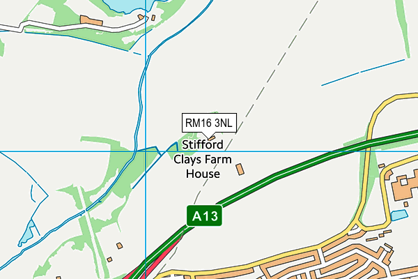 RM16 3NL map - OS VectorMap District (Ordnance Survey)