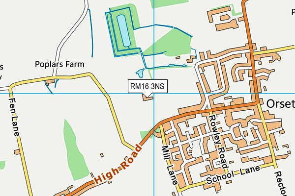 RM16 3NS map - OS VectorMap District (Ordnance Survey)