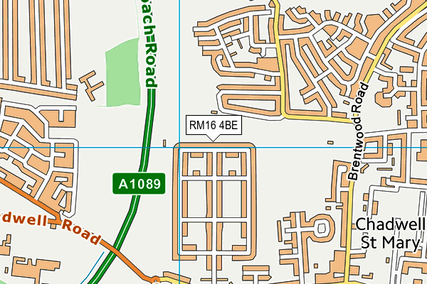 RM16 4BE map - OS VectorMap District (Ordnance Survey)