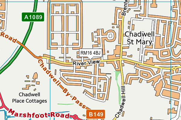 RM16 4BJ map - OS VectorMap District (Ordnance Survey)