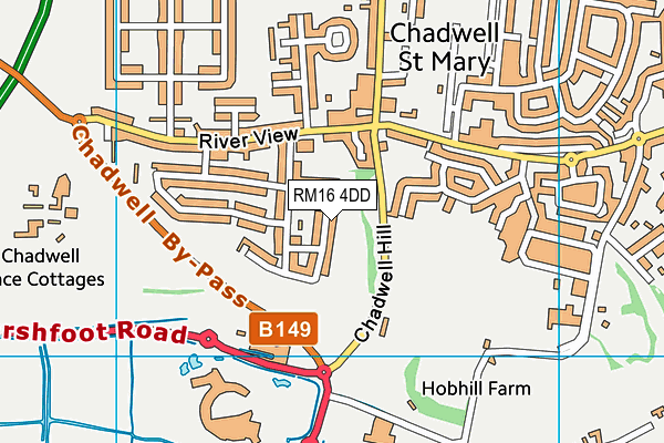 RM16 4DD map - OS VectorMap District (Ordnance Survey)
