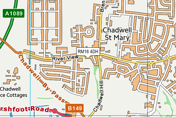 RM16 4DH map - OS VectorMap District (Ordnance Survey)