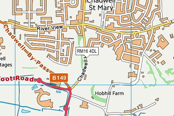 RM16 4DL map - OS VectorMap District (Ordnance Survey)
