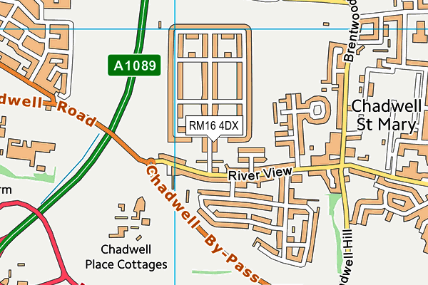 RM16 4DX map - OS VectorMap District (Ordnance Survey)