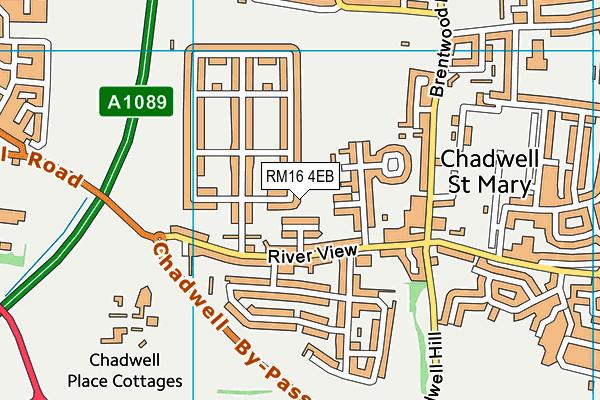 RM16 4EB map - OS VectorMap District (Ordnance Survey)