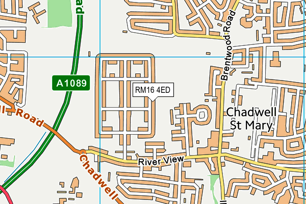 RM16 4ED map - OS VectorMap District (Ordnance Survey)