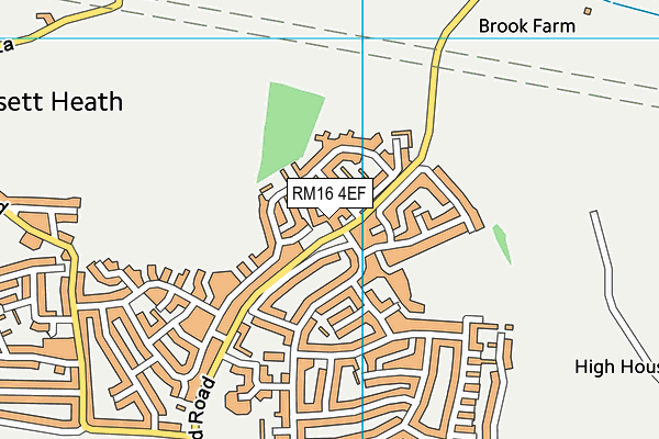 RM16 4EF map - OS VectorMap District (Ordnance Survey)