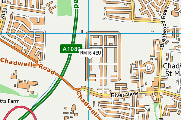 RM16 4EU map - OS VectorMap District (Ordnance Survey)