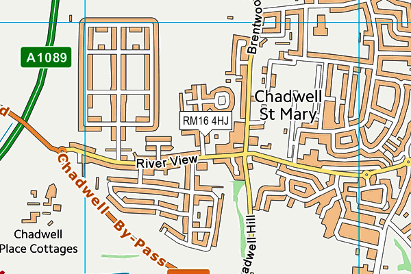 RM16 4HJ map - OS VectorMap District (Ordnance Survey)