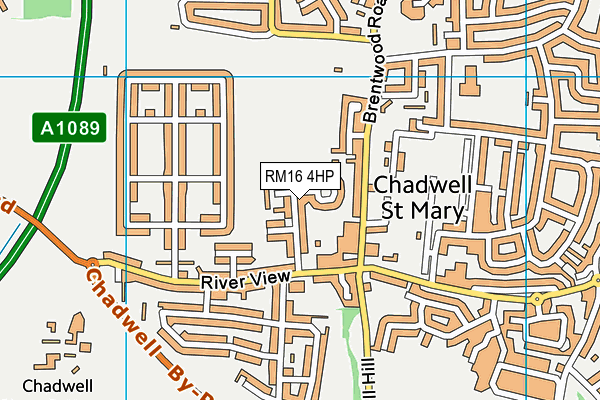 RM16 4HP map - OS VectorMap District (Ordnance Survey)