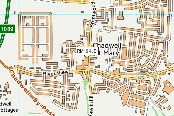 RM16 4JD map - OS VectorMap District (Ordnance Survey)