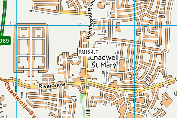 RM16 4JP map - OS VectorMap District (Ordnance Survey)