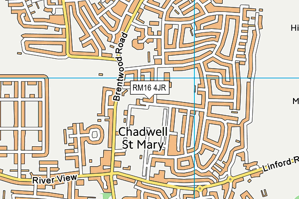 RM16 4JR map - OS VectorMap District (Ordnance Survey)