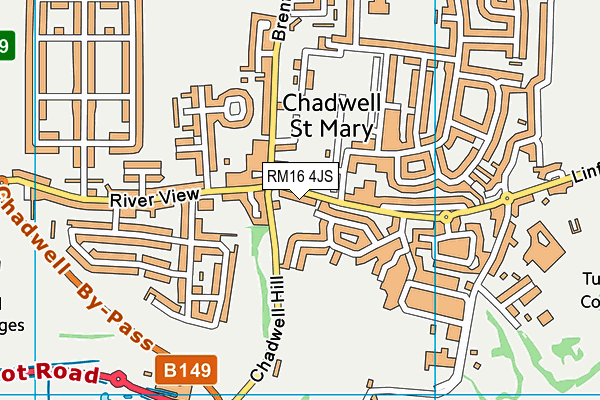 RM16 4JS map - OS VectorMap District (Ordnance Survey)