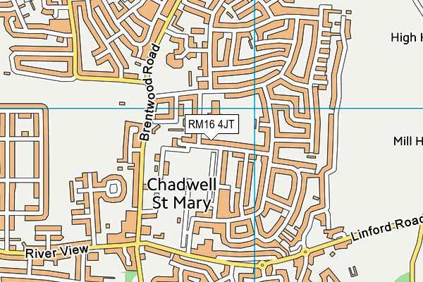 RM16 4JT map - OS VectorMap District (Ordnance Survey)