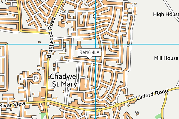 RM16 4LA map - OS VectorMap District (Ordnance Survey)