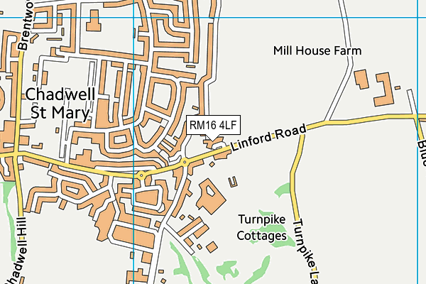 RM16 4LF map - OS VectorMap District (Ordnance Survey)