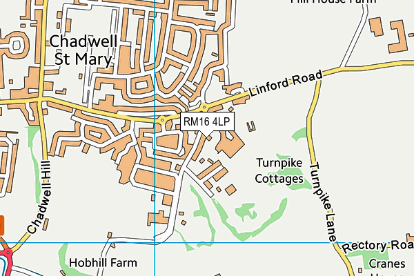 RM16 4LP map - OS VectorMap District (Ordnance Survey)