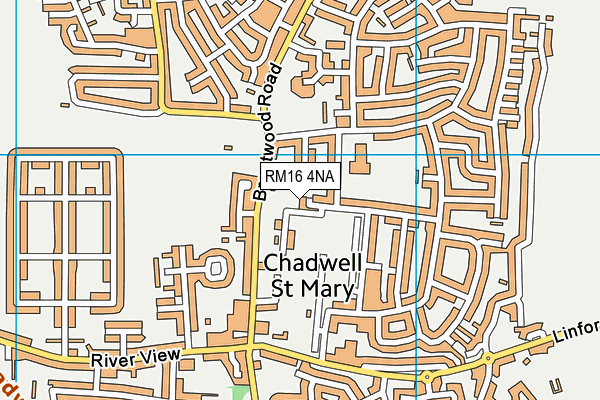 RM16 4NA map - OS VectorMap District (Ordnance Survey)