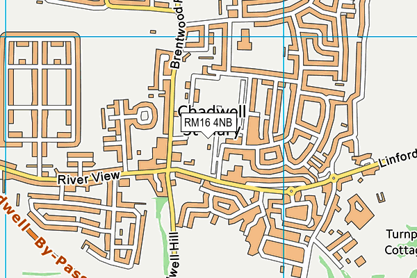 RM16 4NB map - OS VectorMap District (Ordnance Survey)