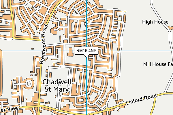 RM16 4NP map - OS VectorMap District (Ordnance Survey)