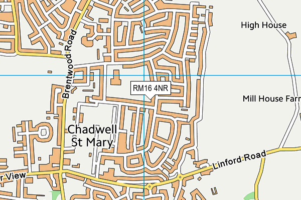 RM16 4NR map - OS VectorMap District (Ordnance Survey)