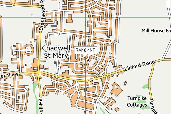 RM16 4NT map - OS VectorMap District (Ordnance Survey)