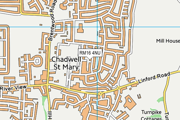 RM16 4NU map - OS VectorMap District (Ordnance Survey)