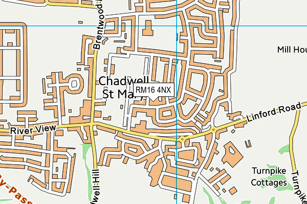 RM16 4NX map - OS VectorMap District (Ordnance Survey)