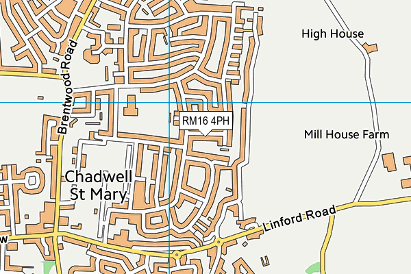 RM16 4PH map - OS VectorMap District (Ordnance Survey)