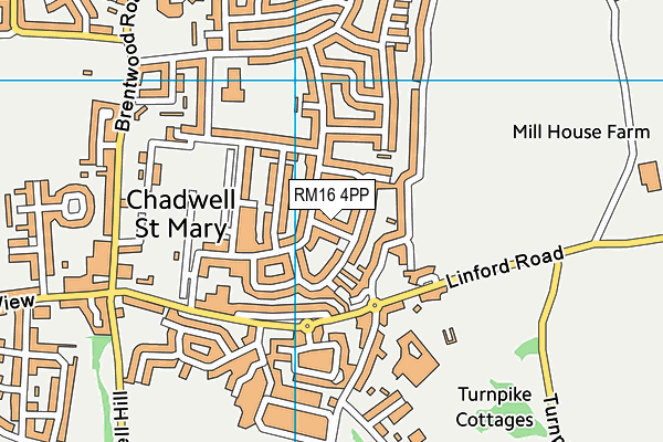 RM16 4PP map - OS VectorMap District (Ordnance Survey)