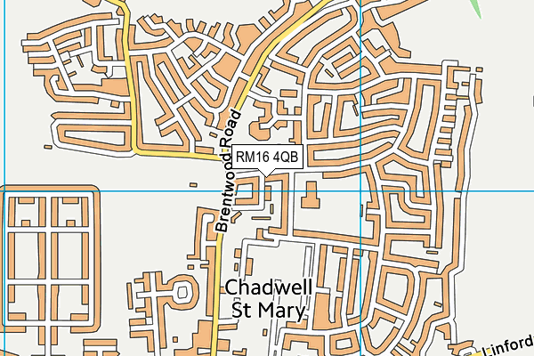 RM16 4QB map - OS VectorMap District (Ordnance Survey)