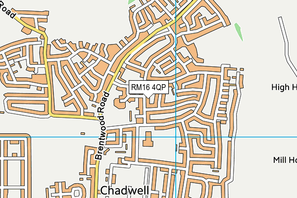 RM16 4QP map - OS VectorMap District (Ordnance Survey)