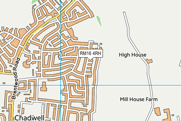 RM16 4RH map - OS VectorMap District (Ordnance Survey)